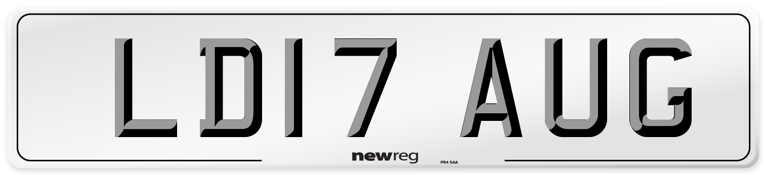 LD17 AUG Number Plate from New Reg
